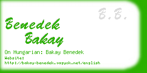 benedek bakay business card